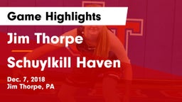 Jim Thorpe  vs Schuylkill Haven  Game Highlights - Dec. 7, 2018