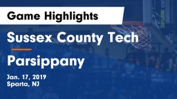 Sussex County Tech  vs Parsippany  Game Highlights - Jan. 17, 2019