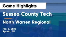 Sussex County Tech  vs North Warren Regional  Game Highlights - Jan. 3, 2020