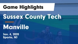 Sussex County Tech  vs Manville Game Highlights - Jan. 4, 2020