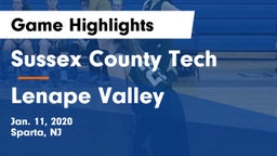 Sussex County Tech  vs Lenape Valley  Game Highlights - Jan. 11, 2020