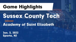 Sussex County Tech  vs Academy of Saint Elizabeth Game Highlights - Jan. 3, 2022