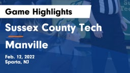 Sussex County Tech  vs Manville  Game Highlights - Feb. 12, 2022