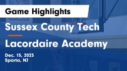 Sussex County Tech  vs Lacordaire Academy Game Highlights - Dec. 15, 2023