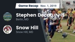 Recap: Stephen Decatur HS vs. Snow Hill  2019