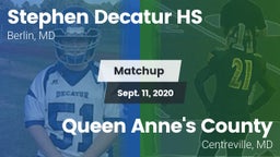 Matchup: Stephen Decatur HS vs. Queen Anne's County  2020
