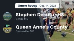 Recap: Stephen Decatur HS vs. Queen Anne's County  2021