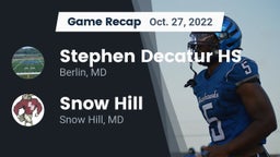 Recap: Stephen Decatur HS vs. Snow Hill  2022