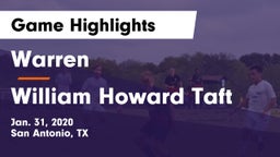 Warren  vs William Howard Taft  Game Highlights - Jan. 31, 2020
