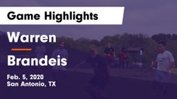 Warren  vs Brandeis  Game Highlights - Feb. 5, 2020