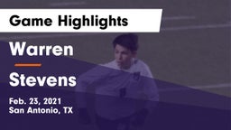 Warren  vs Stevens  Game Highlights - Feb. 23, 2021