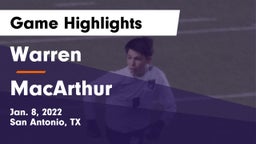 Warren  vs MacArthur  Game Highlights - Jan. 8, 2022