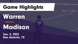 Warren  vs Madison  Game Highlights - Jan. 5, 2023
