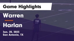 Warren  vs Harlan  Game Highlights - Jan. 20, 2023