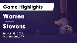 Warren  vs Stevens  Game Highlights - March 12, 2024