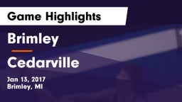 Brimley  vs Cedarville  Game Highlights - Jan 13, 2017