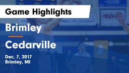 Brimley  vs Cedarville  Game Highlights - Dec. 7, 2017