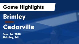 Brimley  vs Cedarville  Game Highlights - Jan. 26, 2018