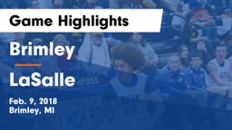Brimley  vs LaSalle  Game Highlights - Feb. 9, 2018
