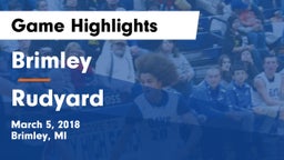 Brimley  vs Rudyard  Game Highlights - March 5, 2018
