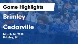 Brimley  vs Cedarville  Game Highlights - March 14, 2018