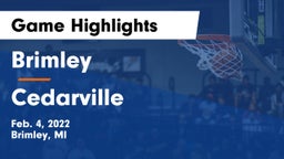 Brimley  vs Cedarville  Game Highlights - Feb. 4, 2022