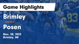 Brimley  vs Posen Game Highlights - Nov. 28, 2023