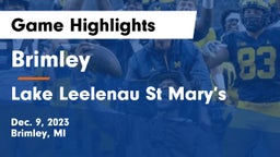 Brimley  vs Lake Leelenau St Mary’s  Game Highlights - Dec. 9, 2023