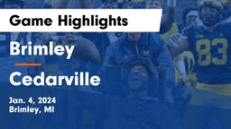 Brimley  vs Cedarville  Game Highlights - Jan. 4, 2024