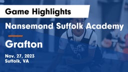 Nansemond Suffolk Academy vs Grafton  Game Highlights - Nov. 27, 2023