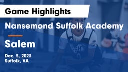 Nansemond Suffolk Academy vs Salem  Game Highlights - Dec. 5, 2023
