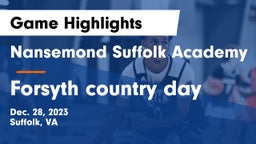 Nansemond Suffolk Academy vs Forsyth country day Game Highlights - Dec. 28, 2023
