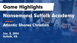 Nansemond Suffolk Academy vs Atlantic Shores Christian  Game Highlights - Jan. 8, 2024