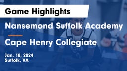 Nansemond Suffolk Academy vs Cape Henry Collegiate Game Highlights - Jan. 18, 2024