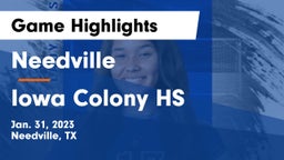 Needville  vs Iowa Colony HS Game Highlights - Jan. 31, 2023