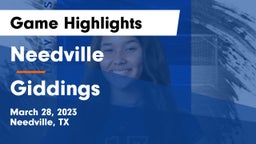 Needville  vs Giddings  Game Highlights - March 28, 2023