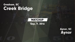 Matchup: Creek Bridge High Sc vs. Aynor  2016