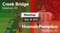 Matchup: Creek Bridge High Sc vs. Hannah-Pamplico  2016
