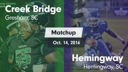 Matchup: Creek Bridge High Sc vs. Hemingway  2016