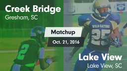 Matchup: Creek Bridge High Sc vs. Lake View  2016