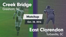 Matchup: Creek Bridge High Sc vs. East Clarendon  2016