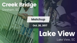 Matchup: Creek Bridge High Sc vs. Lake View  2017