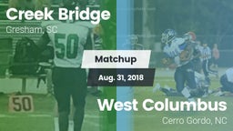 Matchup: Creek Bridge High Sc vs. West Columbus  2018