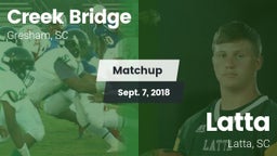 Matchup: Creek Bridge High Sc vs. Latta  2018