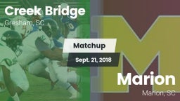 Matchup: Creek Bridge High Sc vs. Marion  2018