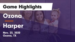 Ozona  vs Harper  Game Highlights - Nov. 23, 2020
