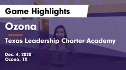 Ozona  vs Texas Leadership Charter Academy  Game Highlights - Dec. 4, 2020