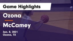 Ozona  vs McCamey  Game Highlights - Jan. 8, 2021