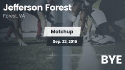 Matchup: Jefferson Forest vs. BYE 2016