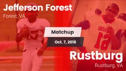 Matchup: Jefferson Forest vs. Rustburg  2016